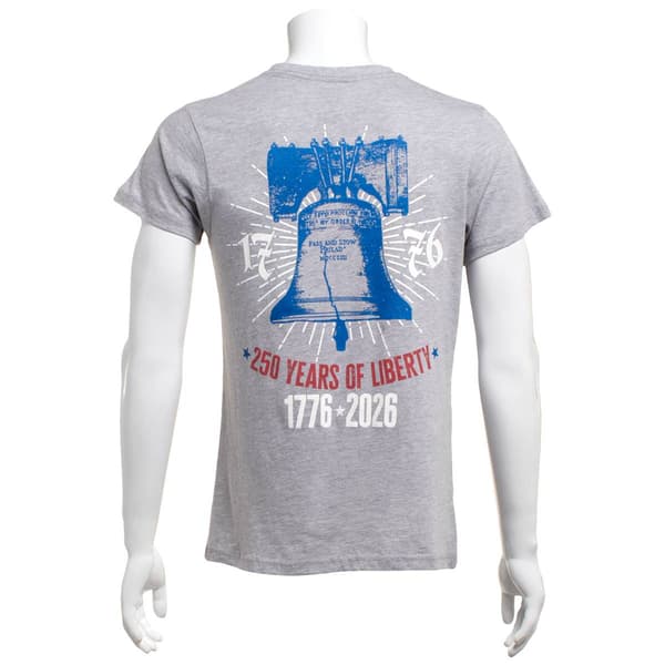 Mens Home of the Brave Liberty Bell 250 Years Graphic Tee