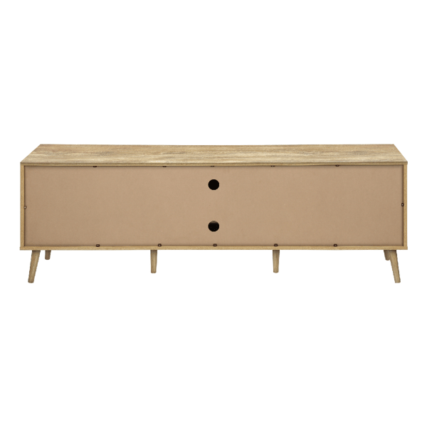 Monarch Specialties Mid Century Walnut 72in TV Stand with Storage