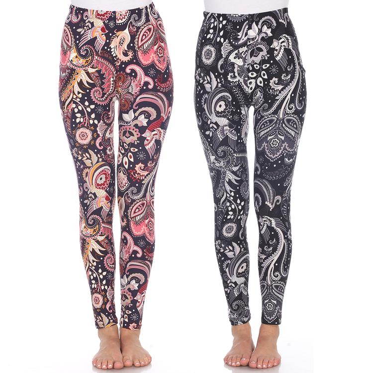 Womens White Mark Paisley 2 Pack Of Leggings
