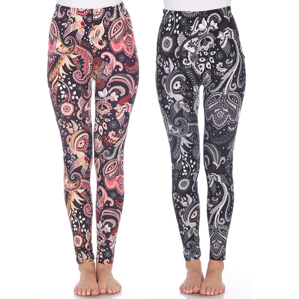 Womens White Mark Paisley 2 Pack Of Leggings - image 