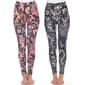 Womens White Mark Paisley 2 Pack Of Leggings - image 1