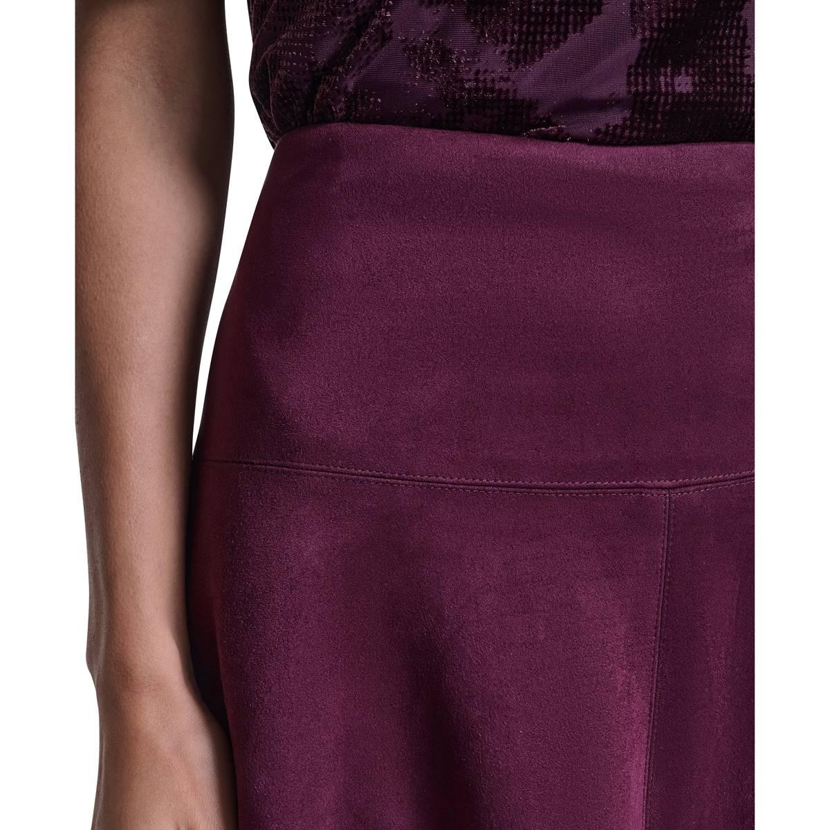 Petite Calvin Klein Solid Pull On Suede Skirt