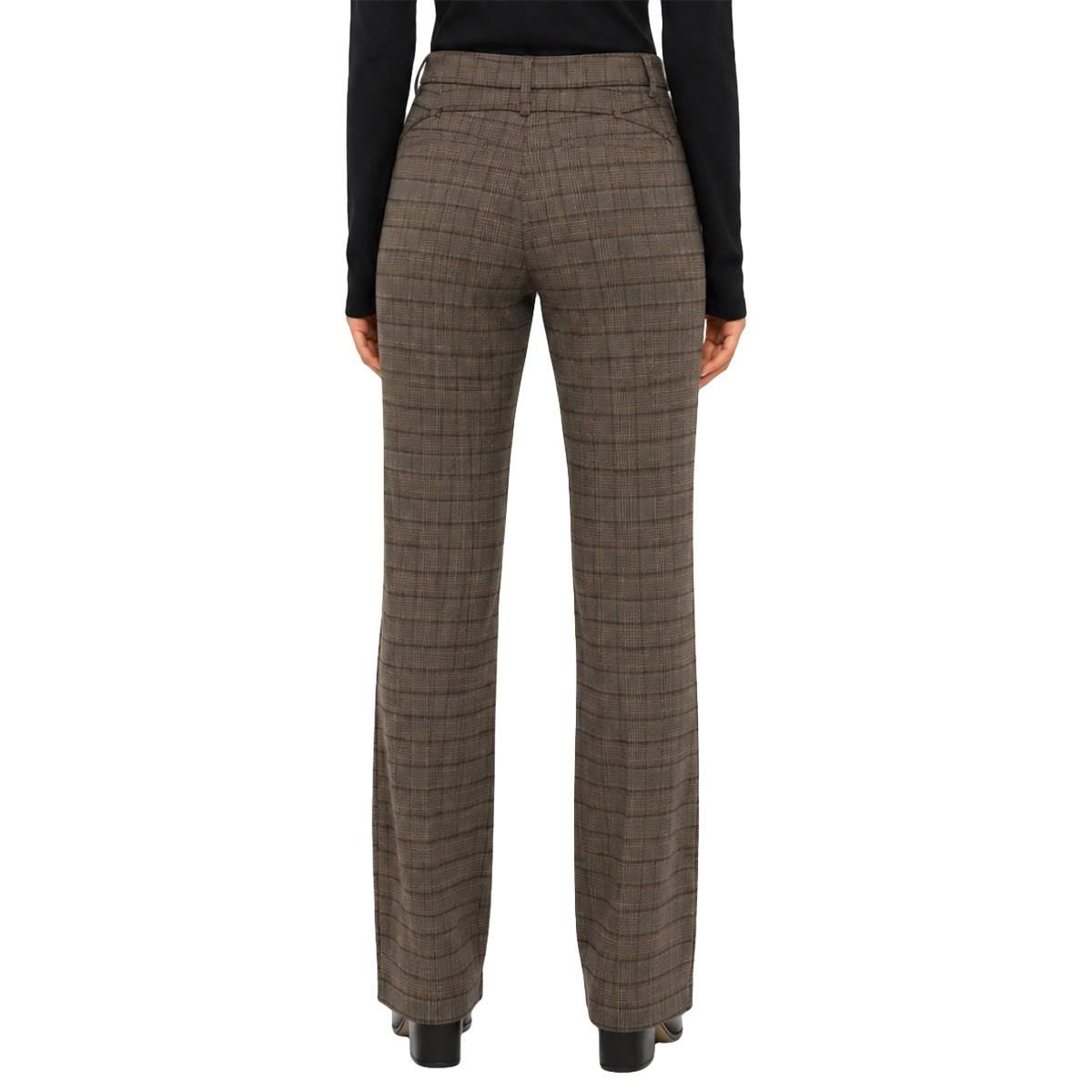 Womens Zac & Rachel Plaid Pull On Straight Leg Pants