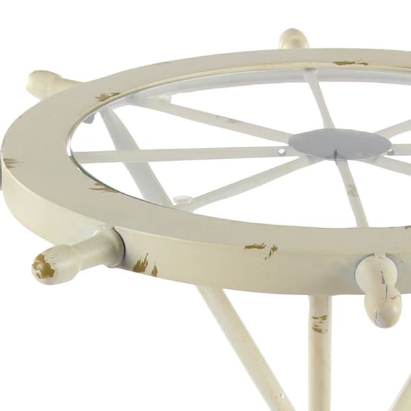 9th & Pike® White Coastal Metal Accent Table