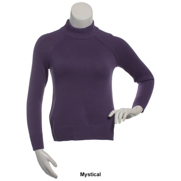 Womens 89th & Madison Long Sleeve Mock Neck Sweater