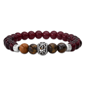 Mens Iron Saints Red Bead Charm Bracelet - image 1