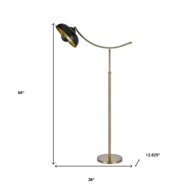 HomeRoots 66in. Bronze Adjustable Arc Floor Lamp with Dome Shade