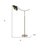 HomeRoots 66in. Bronze Adjustable Arc Floor Lamp with Dome Shade - image 3