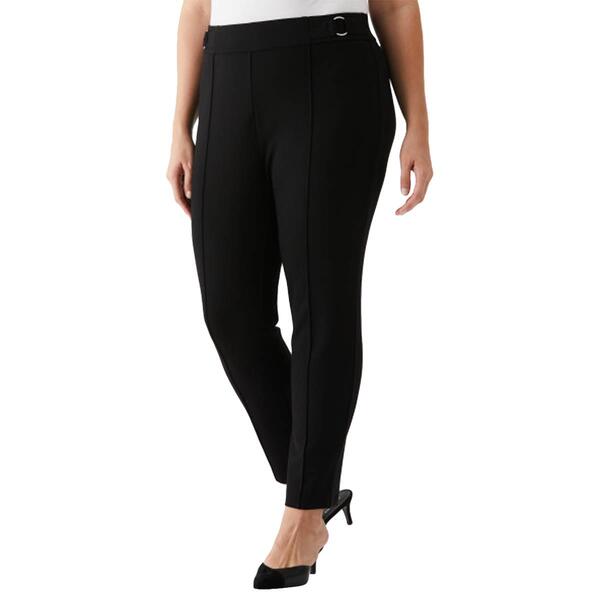 Plus Size Ella Rafaella Slim Ankle Hardware Pants - image 