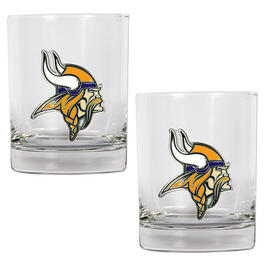 NFL Minnesota Vikings 2pc. 14oz. Rocks Glass Set