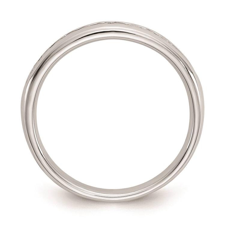 Pure Fire 14kt. White Gold Lab Grown 11-Stone Channel Band