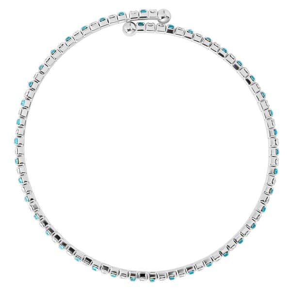 Athra Light Aqua & Aurora Borealis Crystal Coil Bracelet