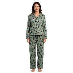 Plus Size René Rofé® Long Sleeve Haunted House Pajama Set