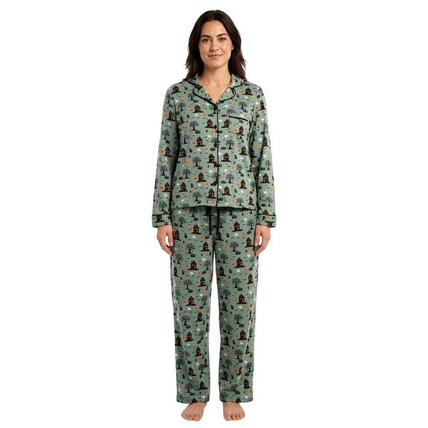 Womens René Rofé® Long Sleeve Haunted House Pajama Set