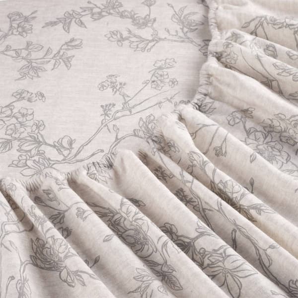 Kathy Ireland 100% Turkish Cotton Flannel Grey Toile Sheet Set
