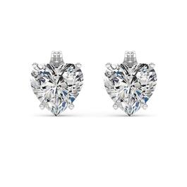 Moluxi&#8482; Sterling Silver 5ctw. Heart Moissanite Stud Earrings