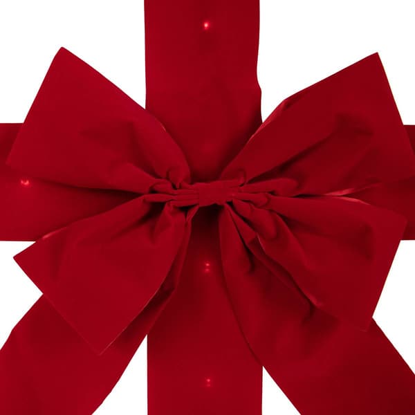 Northlight Seasonal Pre-Lit Red Velvet Christmas Door Bow