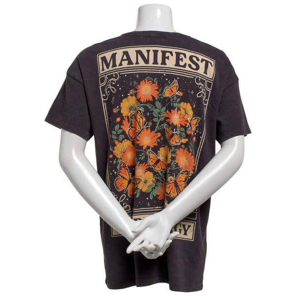 Juniors Attitude Not Included Optic Wash Manifest Good Energy Tee