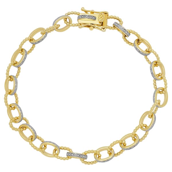 Accents by Gianni Argento Diamond Accent Round Link Bracelet - image 