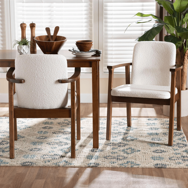 Baxton Studio Miyagi Boucle Upholstered Dining Chair - Set of 2