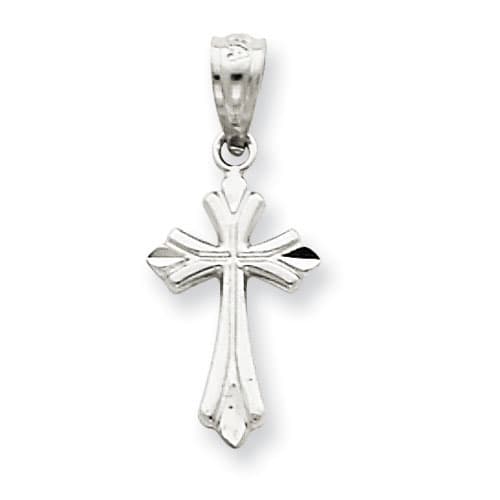 Gold Classics(tm) 14kt. White Gold Budded Cross Charm - image 