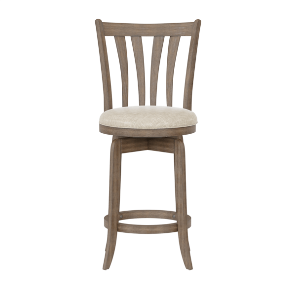HH2 Home Savana Grey Wood Counter Height Swivel Stool