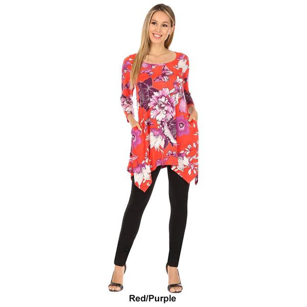 Womens White Mark Floral Tunic with Pockets