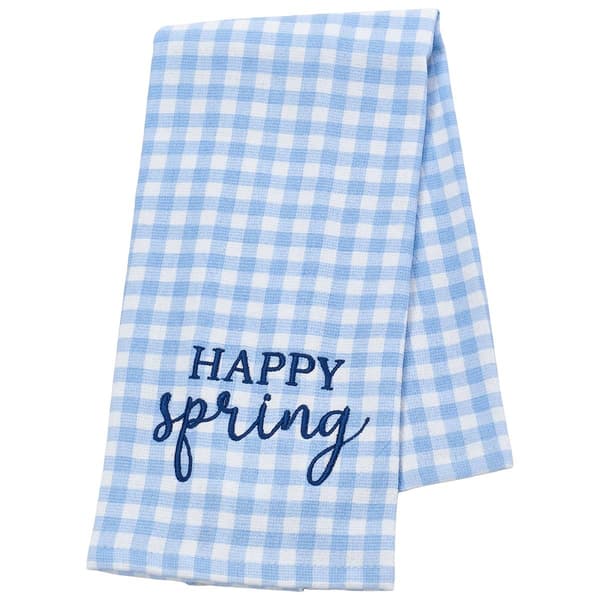 Happy Spring Check Kitchen Towel - image 