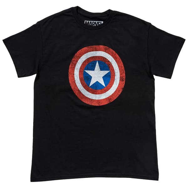 Young Mens Marvel Captain America Shield Short Sleeve Graphic Tee - image 