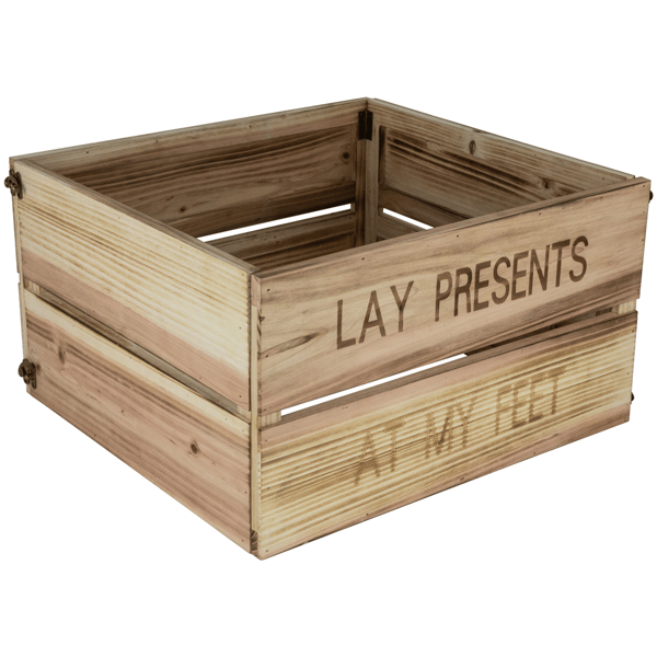 Northlight Crate "Lay Presents at My Feet" Christmas Tree Collar