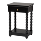 Baxton Studio Terentia Nightstand with Bobbin Legs - Black - image 1