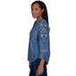 Petite Alfred Dunner Tuscany 3/4 Sleeve Embroidered Henley Blouse - image 4