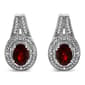 Haus of Brilliance Red Garnet & Diamond Accent Stud Earrings - image 2