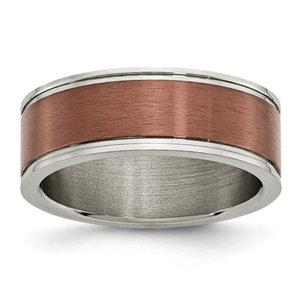 Mens Endless Affection&#40;tm&#41; 8mm Titanium Brown IP-Plated Band - image 