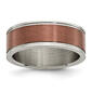 Mens Endless Affection&#40;tm&#41; 8mm Titanium Brown IP-Plated Band - image 1