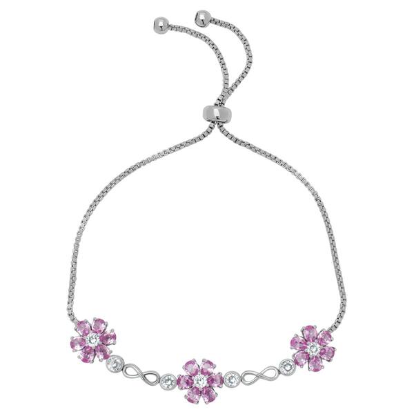 Gemstone by Gianni Argento Pink Sapphire Flower Bracelet - image 