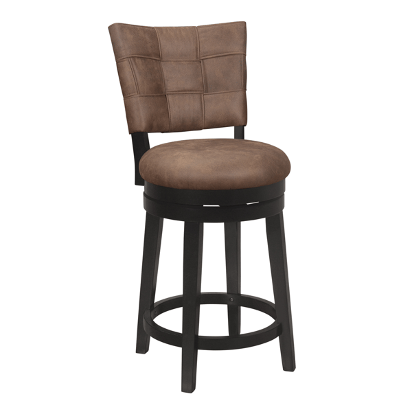 HH2 Home Kaede Wood Counter Height Brown Swivel Stool