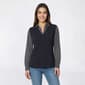 Womens Adrianna Papell Long Sleeve Small Stripe Two In One Blouse - image 1