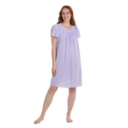 Plus Size Miss Elaine Short Sleeve Short Nightgown
