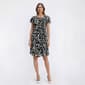 Womens Ninety Clothing Flutter Sleeve Scroll Pleated Shift Dress - image 1