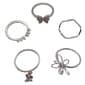 Ashley 5pc. Silver-Tone Butterfly Open Flower Ring Set - image 1