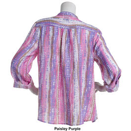Womens Preswick &amp; Moore Pleated Button Front Printed Top