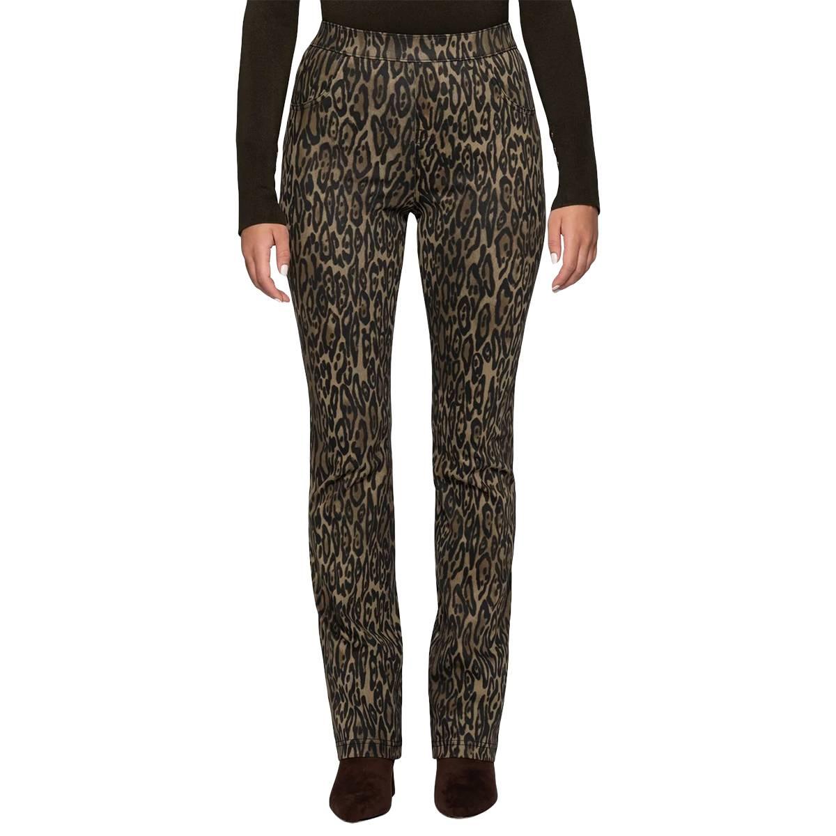 Womens HUE(R) Leopard Denim Bootcut Leggings