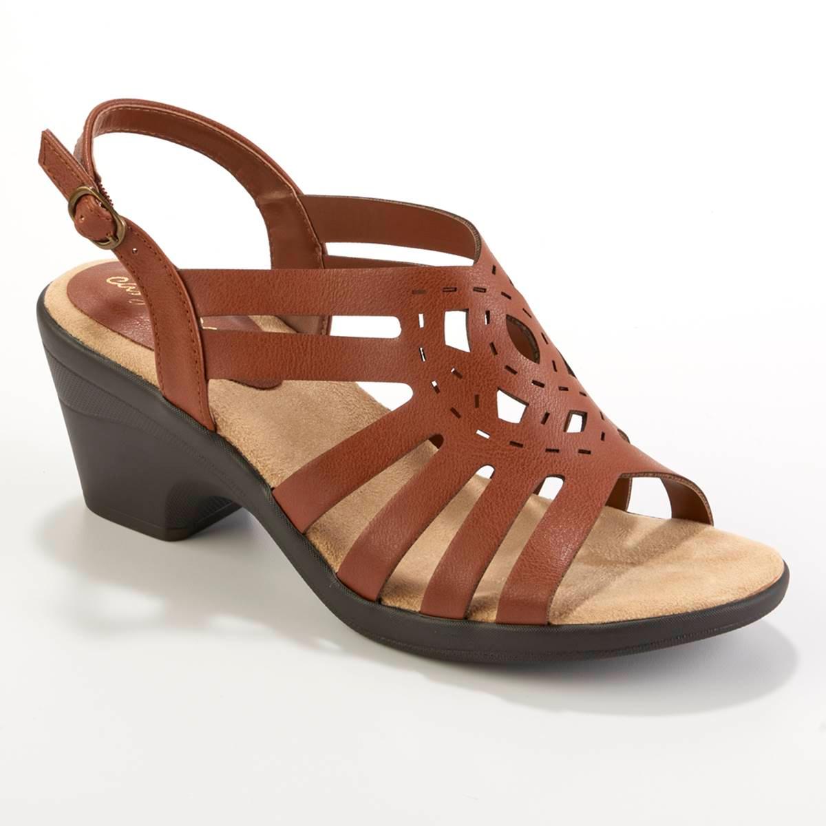 Womens Easy Street Jira Heeled Strappy Sandals