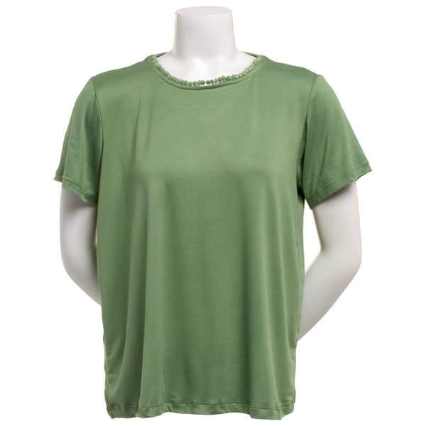 Womens Rene Rofe(R) Short Sleeve Pajama Tee w/Venice Dot Trim - image 