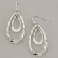 Design Collection Silver Plated Double Oval Drop Earrings - image 1