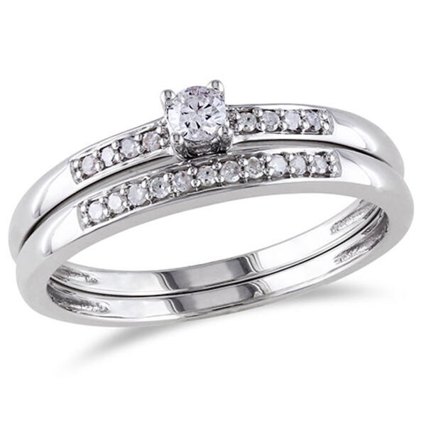 Loveblooms&#40;tm&#41; 1/5ctw. Round White Diamonds Bridal Ring Set - image 