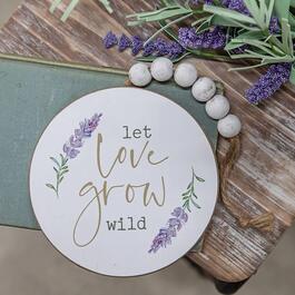 6in. Let Love Grow Wild Lavender Wood Christmas Ornament