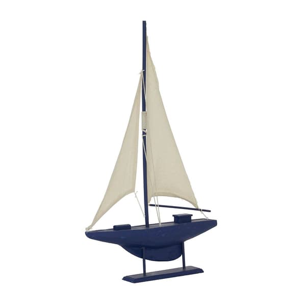 9th & Pike® Dark Blue Wood Coastal Sail Sculpture