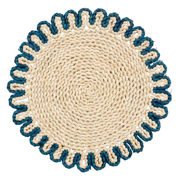 15in. Navy Round Maize Border Placemat - image 